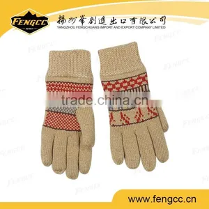 100% Acrylic Knitted Winter Gloves/jacqurad Knitted Gloves thumbnail-1