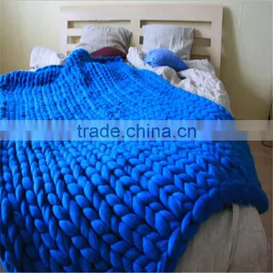 Merino Wool Grande Large Blankets/Giant Knit/Cozy Throw Chunky Blanket thumbnail-1
