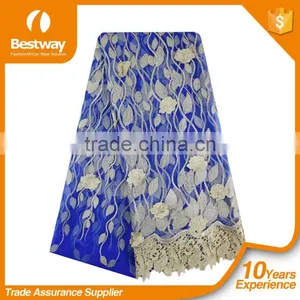 2015 Latest Bestway Lace Fabrics Embroidery Tulle Lace High Quality African French Lace for Fashion Party Dress thumbnail-1