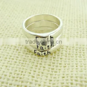 2015 Hot Sale Silver Color Alloy Letter Rings for Girls thumbnail-4