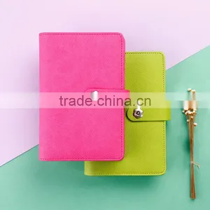 48K PU Leather Cover Planner With Metal Clasp Button Embossed Logo Loose Leaf Binding Organizer Planner thumbnail-4