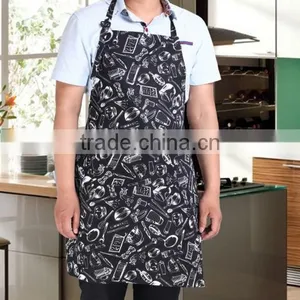 Man Cotton Canvas Black Color OEM Kitchen Bib Apron thumbnail-2