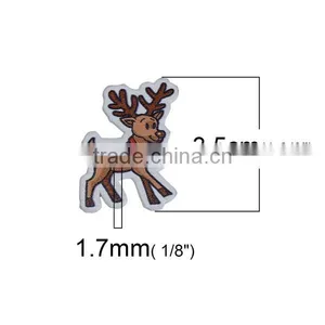 Wood Sewing Buttons Scrapbooking 2 Holes Christmas Reindeer Brown thumbnail-2
