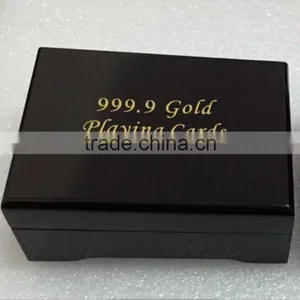 High Quanlity Gold Foil Plated Poker Playing Card Wooden Box For Gifts thumbnail-6