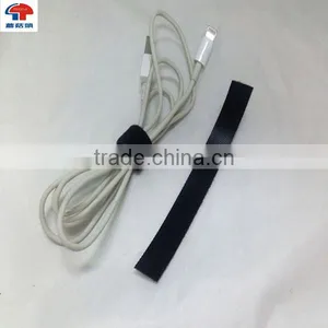 Self-locking Black Wire Bundle Belt Hook and Loop Strap thumbnail-3