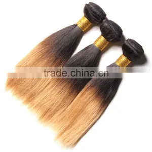 8A Grade Virgin Human Hair Bundles 1b/27 Ombre Peruvian Yaky Straight Hair thumbnail-2