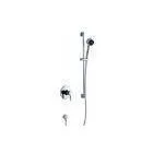 Modern Single Lever Wall Mount Bathroom Sink Faucet Brass Concealed Taps , Polished Chrome thumbnail-1