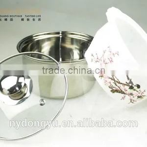 Flower Stainless Steel Cooking Pot /16cm Diameter Ynxn Stainless Steel Cooking Pot/ Fancy Dinnerware thumbnail-6