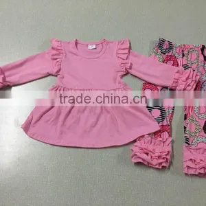 2017 Spring Baby Girls Outfit Yellow Top and Icing Pants Kids Clothing Western Girls Outfit thumbnail-4