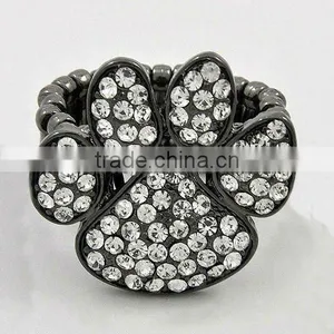 Western Popular Cheap Rhinestone Stretch Finger Ring Made In China thumbnail-1