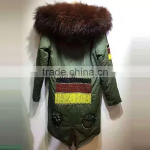 2016 New Arrival Long Style Germany Beading Winter Faux Fur Coat Professional Supplier Guangzhou Factory thumbnail-2