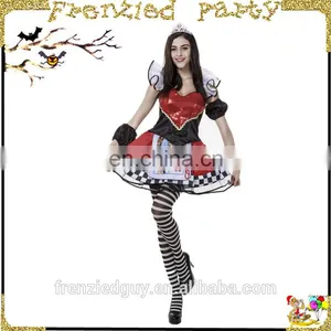 Women Poker Print Sexy Adult Clown Costume thumbnail-1