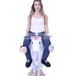 Funny Adult Piggyback Shoulder Ride Pick Me Up Christmas Unicorn Costume thumbnail-2