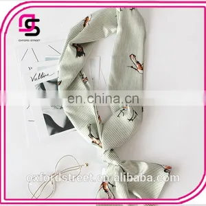 The Spring and Autumn All-match Long Scarf Double Satin Scarf Small Korean Bow Tie thumbnail-5