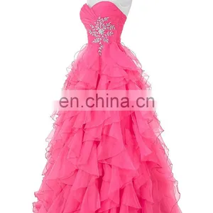 Grace Karin Strapless Off Shoulder Organza Long Western Boutique Dresses CL3411-1 thumbnail-3