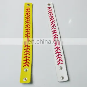 Popular Cheap Leather Sports Softball Bracelet thumbnail-3