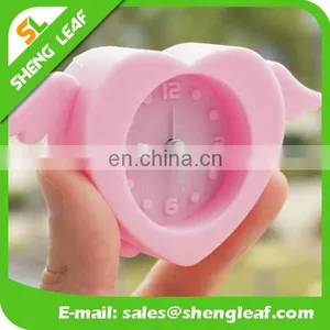 Mini Angel Heart-shaped Alarm Clock Creative Good Quality Silicone Small Alarm Clock thumbnail-3
