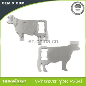 Zinc Alloy Material Antique Silver Plated Cow Shape Bottle Opener thumbnail-1