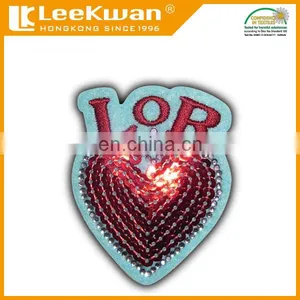 Shiny Red Heart Embroidery Sequin Patches thumbnail-1