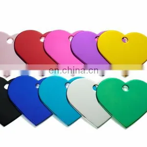 Heart Shape Front Back Engraving Aluminum Pet ID Tags for Dogs and Cats thumbnail-4