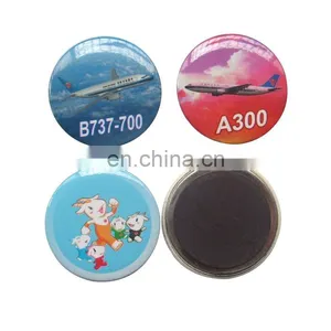 Round Shaped Airplane Cartoon Custom Promotion Tin Sticker Magnet thumbnail-1
