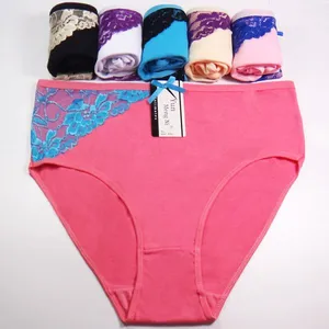 Yun Meng Ni Ladies Briefs Fancy Side Sexy Lace Briefs Big Size Cotton Ladies Panties Mature Women Underwear thumbnail-1