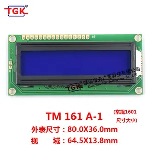 Lcd 16X1 Display Backlit Intercom Stn Character Blue/yellow-green Monochrome Display Screen 1601 Lcd Module thumbnail-1