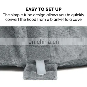 Pet Dog Bed Orthopedic Round Dog Sleeping Bag Blanket Pet Bed With Removable Cover thumbnail-5