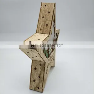 Hot Selling Nordic Style Christmas 3D Wood Star Shaped LED Table Night Light thumbnail-5