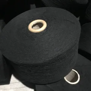 High Cylinder Black Ne6s Open End Blended Cotton Poly Recycled Yarn Cotton Yarn for Working Gloves thumbnail-1
