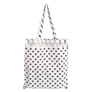 Large Plain Cotton Tote Bags Custom Logo Printing Canvas Beach Tote Bag for Traveling thumbnail-1
