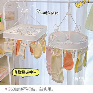 Hot Selling Exported Plastic Clothes Socks Hanger 12 Pegs thumbnail-2