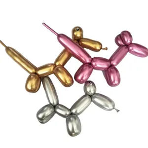 Bollons Wholesale Thick Latex Magic Metallic Chrome Balloons Birthday Globos Party Supplies Wedding Decoration Balloon Long thumbnail-5