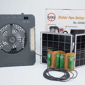 New Design Solar Flood Light Outdoor Camping Portable Lighting IP65 With Fan Rechargeable Garden Lights Outdoor thumbnail-2