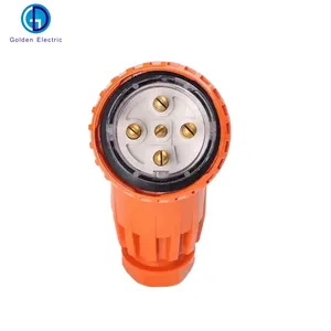 Orange Angled AU Standard Industrial Waterproof Plug, Heavy Duty 90 Degree Elbow Electrical Plug Connector thumbnail-1