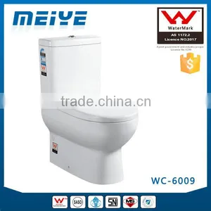 Two-Piece Washdown Watermark Toilet S/P Trap With Geberit or R&T Flush Valve Soft Closing Cover, Australian WELS WC-6009 Quality Choice thumbnail-1