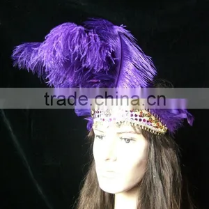 Carnival Indian Headdress With Purple Feather thumbnail-1