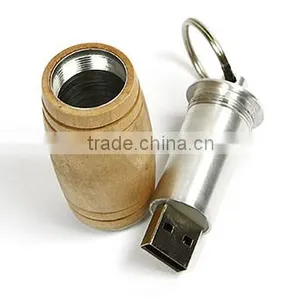 Personalied Wooden Barrel Usb Pendrive With Logo thumbnail-1