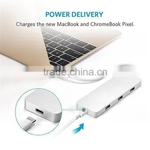 USB Hub 3.0 4 Ports to Type C Adatper for Charge & Data Transfer thumbnail-5