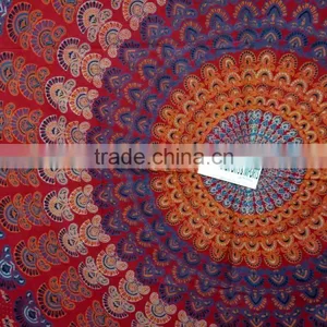 Hand Block Work Tapestry Ethnic Antique Screen Batik Mandala Tapestries Throw Beach Bedspread thumbnail-1
