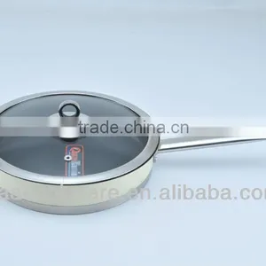 Professional Stainless Steel Frypan With Transparent High-temperature Painting Non-stick Inside for Wholesale thumbnail-2
