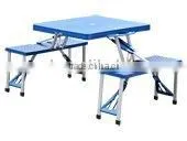 Plastic Portable Folding Table With 4 Bench Seats thumbnail-1
