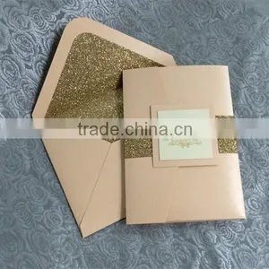High Quality Crown Indian Vintang Wedding Invitation Card With Glitter thumbnail-1