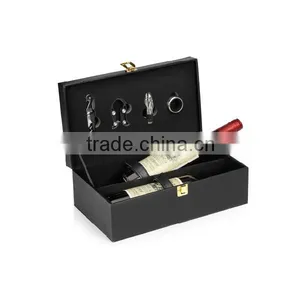 Handle Double Leather Wine Box With Accessories thumbnail-4