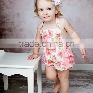2015 Hot Sale Gingham Seersucker Ruffle Shirt for USA Children Blouses thumbnail-4