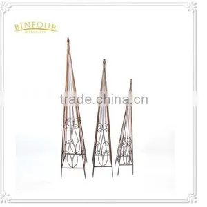 Set of 3 Decorative Garden Metal Plant Trellis Garden thumbnail-1