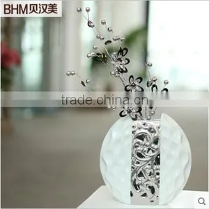 Home Decor Interior Decorating Ceramic Vase Electroplated With Crystal Flower thumbnail-5