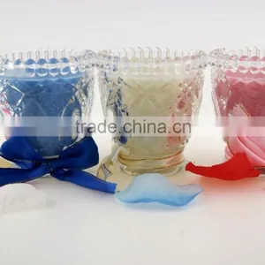 Colored Cottonwick Candles in a Wine Glass Jar Patterned Scented Candle for Home Decoration thumbnail-3
