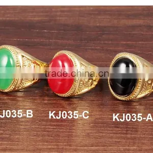 Copper Gold Plated Jewelry Stone Agate Ring Model Woman thumbnail-4