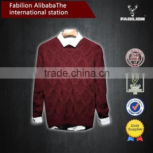 Fashion Leisure European Style Men's Long-sleeved Sweater for Cream Colored Cotton Sweaters thumbnail-3